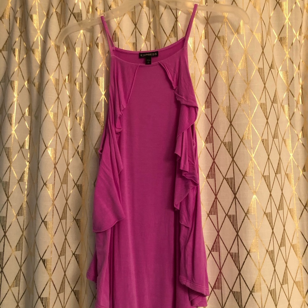 Express Neon Purple/Pink Ruffle Tank